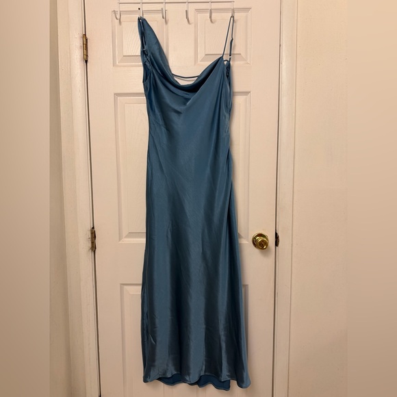 Here Comes the Sun Blue One Shoulder Midi Maxi Dress - Picture 5 of 12